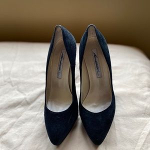 Brian Atwood black suede pumps